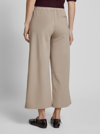 ICHI Wide leg stoffen broek met bandplooien, model 'Kate' Beige - 5