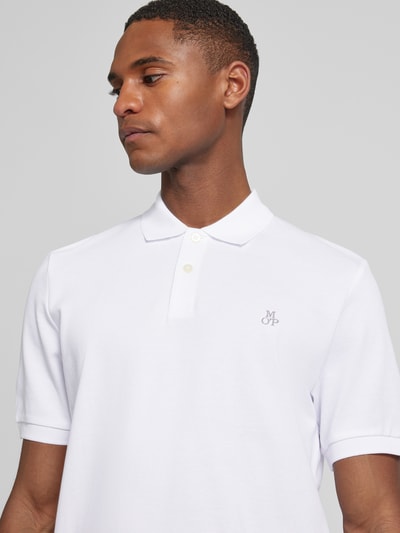 Marc O'Polo Regular fit poloshirt met labelstitching Wit - 3