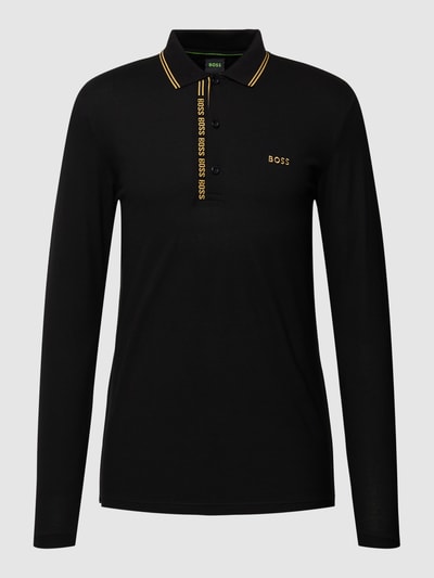 BOSS Green Poloshirt mit langen Ärmeln Modell 'PLEESY' Schwarz 2
