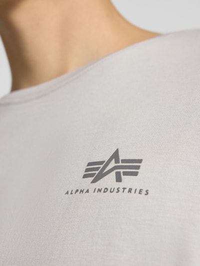 Alpha Industries T-shirt met labelprint en ronde hals Lichtgrijs - 3