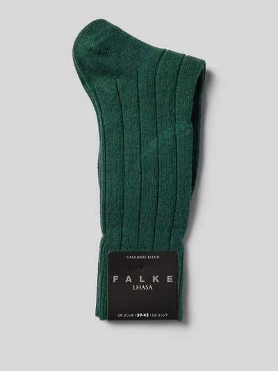 Falke Socken mit Label-Detail Modell 'LHASA' Dunkelgruen 3