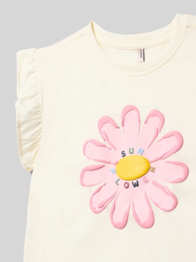 ONLY Loose Fit T-Shirt aus reiner Baumwolle Modell 'RUTH' Ecru 2