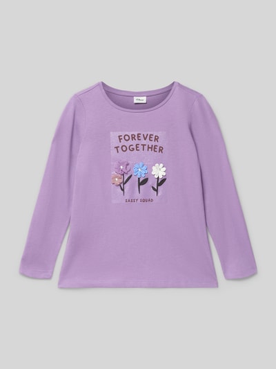 s.Oliver RED LABEL Bluzka o linii A z długim rękawem z czystej bawełny Lawendowy 1