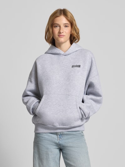 Review Bluza z kapturem o kroju oversized z nadrukiem z logo Jasnoszary melanż 4