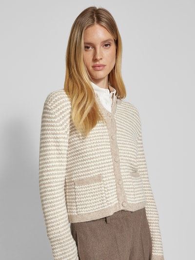 Kaffe Cardigan met zijzakken, model 'ellery' Taupe - 3