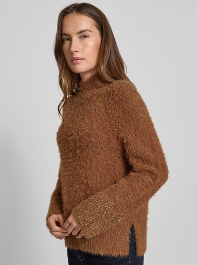 Luisa Cerano Strickpullover mit Stehkragen Camel 3