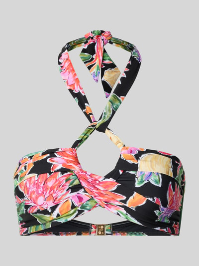 Produktfoto, Bikini-Oberteil im Allover-Look von Seafolly mit floralen Mustern, Material-Mix mit Stretch-Anteil, Neckholder, körpernahe Passform