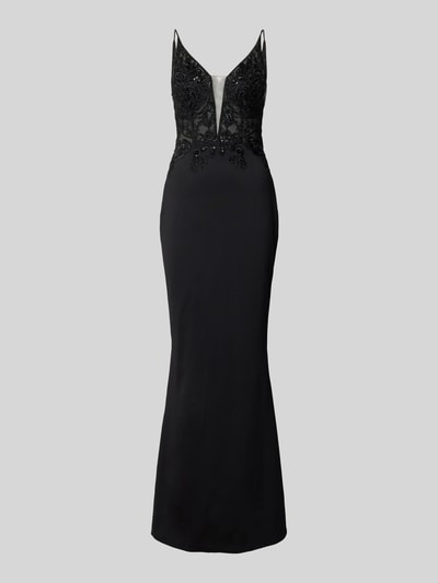 Jake*s Cocktail Abendkleid mit Spitzen- und Paillettenbesatz Black 2