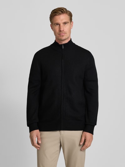 JOOP! Collection Gebreid jack met labeldetail, model 'Widor' Zwart - 4