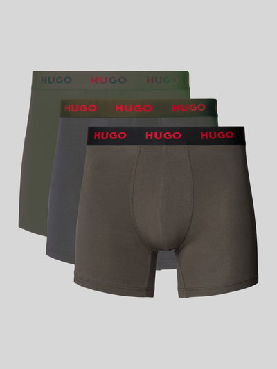 HUGO Boxershorts mit elastischem Label-Bund im 3er-Pack Dunkelblau 1