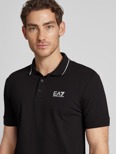 EA7 Emporio Armani Slim Fit Poloshirt mit Label-Print Modell 'TRAIN CORE' Black 3