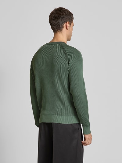 HUGO Strickpullover mit gerippten Abschlüssen Modell 'Squizzo' Dunkelgruen 5