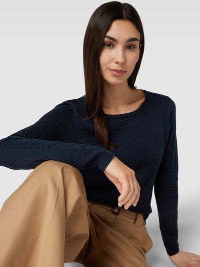 VERO MODA Strickpullover mit Strukturmuster Marine 3