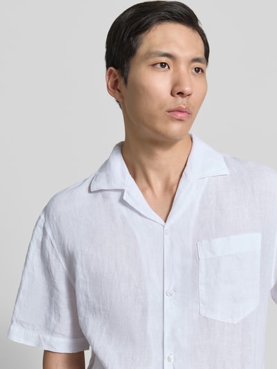 HUGO Regular Fit Freizeithemd aus reinem Leinen Modell 'EXOLINO' Weiss 3