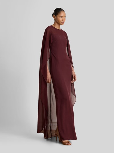 Lauren Ralph Lauren Fließendes Abendkleid mit Cape-Detail Bordeaux 4