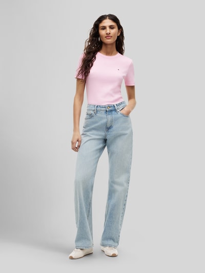 Tommy Hilfiger Slim Fit T-Shirt aus reiner Baumwolle Pink 1