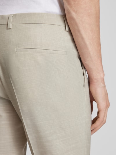 HUGO Pantalon met persplooien, model 'Hesten' Beige - 3