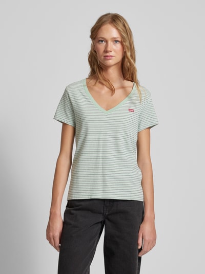 Levi's® T-shirt met labeldetail Rietgroen - 4