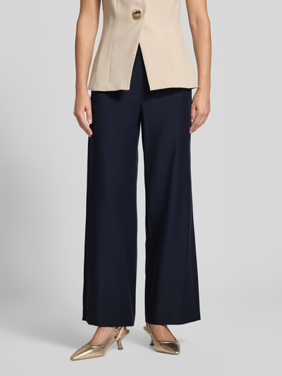 comma Stoffen broek met elastische band Donkerblauw - 4