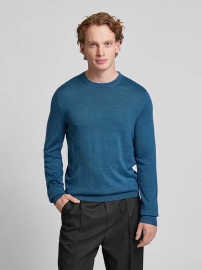 Christian Berg Men Strickpullover mit Rundhalsausschnitt Petrol Melange 4