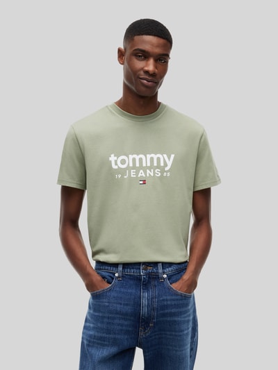 Tommy Jeans relaxed fit T-shirt van puur katoen met labelopschrift Rietgroen - 4