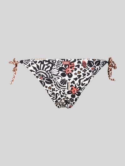 Produktfoto, Slim Fit Bikini-Hose mit floralem Allover-Print Modell 'Jaka' von Banana Moon, elastischer Material-Mix, bunte Farben, kontrastreiches Muster.