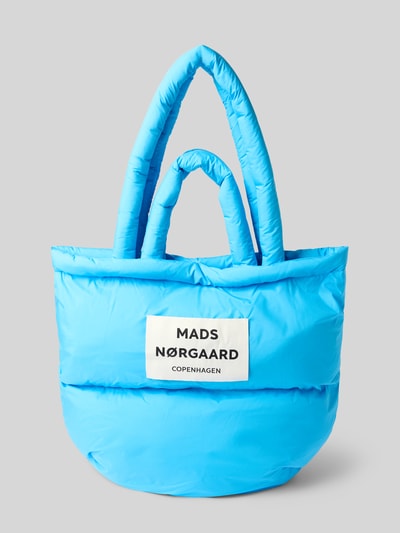 MADS NØRGAARD Tote bag met logopatch in doorgestikte look, model 'Pillow' Lichtblauw - 2