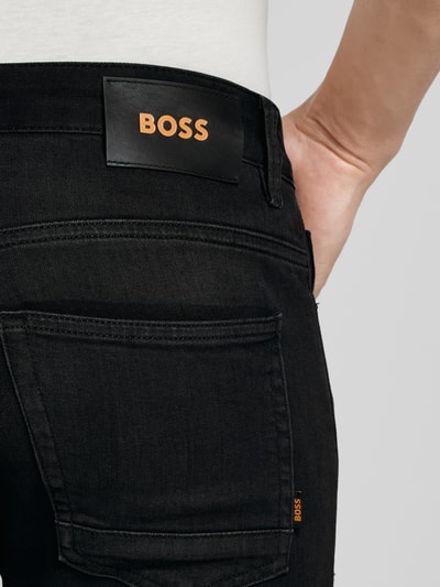 BOSS Orange Slim Fit Jeans mit Label-Detail Modell 'Delaware' Dunkelblau 3