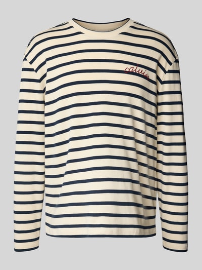 Calvin Klein Jeans Bluzka z długim rękawem, wyhaftowanym logo i okrągłym dekoltem Złamany biały 2