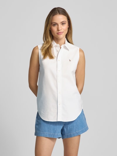 Polo Ralph Lauren Regular Fit Blusentop mit Logo-Stitching Weiss 4