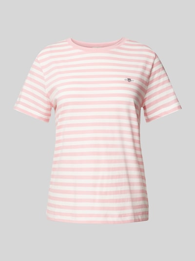 Gant T-Shirt mit Label-Stitching Pink 1