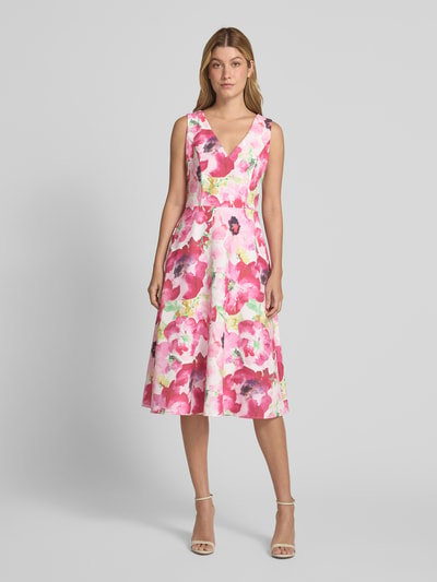 Vera Mont Cocktailkleid mit V-Ausschnitt Rot 4