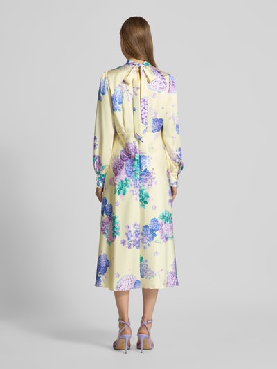 Marc Cain Midikleid mit Stehkragen Hellgelb 5
