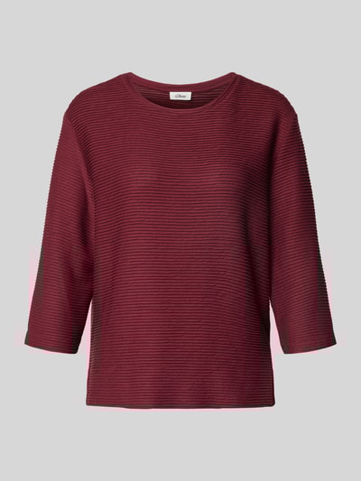 s.Oliver RED LABEL Relaxed Fit Sweatshirt mit Strukturmuster Bordeaux 2