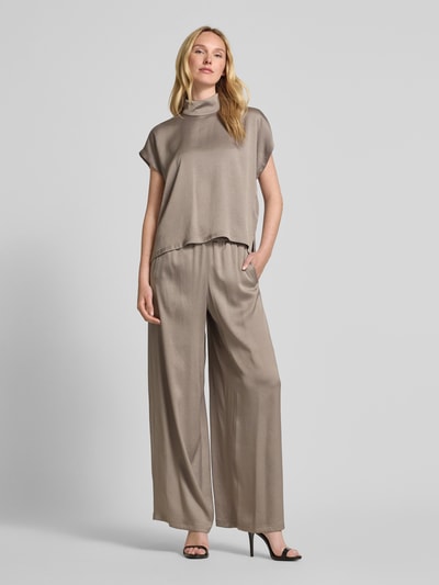 Drykorn Broek met wijde pijpen en elastische band, model 'CEILING' Taupe - 1