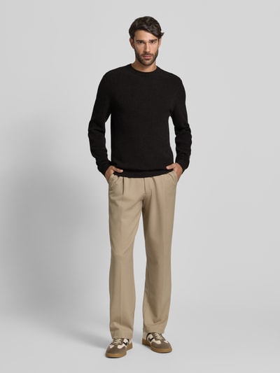 MCNEAL Gebreide pullover met ribboorden Chocoladebruin gemêleerd - 1