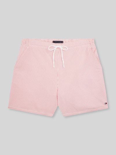 Tommy Hilfiger Regular Fit Badehose mit Label Stitching Rot 2