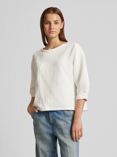 OPUS Sweatshirt mit Rundhalsausschnitt Modell 'Gresine' Offwhite 4