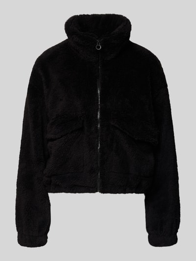 Produktfoto, Loose Fit Fleecejacke mit Stehkragen Modell 'ANNA CONTACT' von Only, Optik: Unifarben, Kunstwebfell, Vordertaschen, Reißverschluss.
