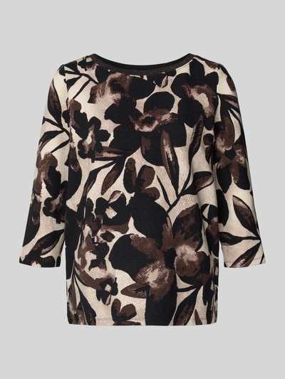 Betty Barclay T-Shirt mit Rundhalsausschnitt und 3/4-Arm Dunkelbraun 2