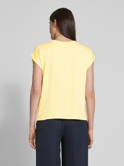 Vila Blouseshirt met geribde ronde hals, model 'ELLETTE' Geel - 5