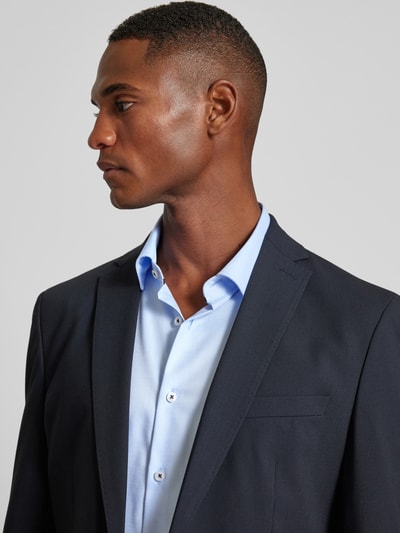 Eterna Slim Fit Businesshemd aus Uni Struktur Bleu 3