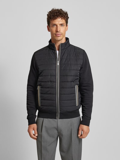 bugatti Sweatjacke mit Kontraststreifen Black 4