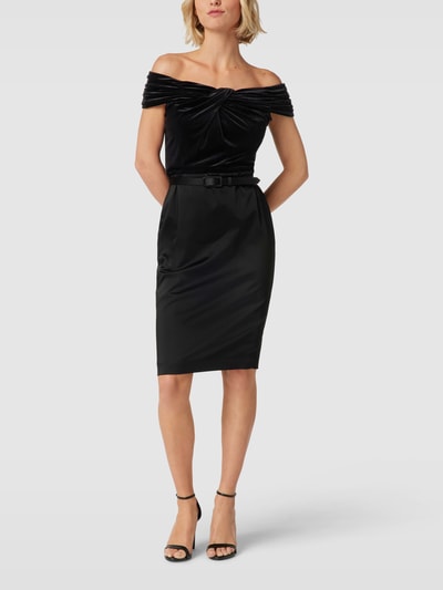 Lauren Dresses Knielanges Kleid mit Knoten-Detail Modell 'YROTRIA' Black 1