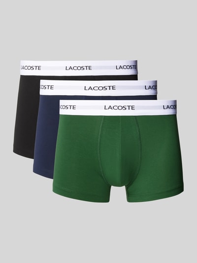 Lacoste Obcisłe bokserki z elastycznym paskiem z logo w zestawie 3 szt. Zielony 1