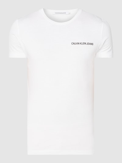 Calvin Klein Jeans T-shirt z nadrukiem z logo Biały 2