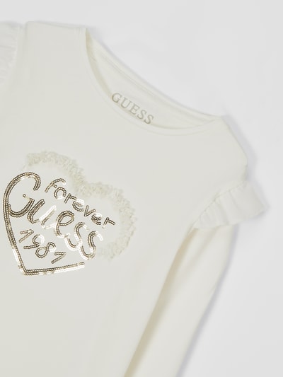 Guess Shirt met lange mouwen en pailletten Offwhite - 2