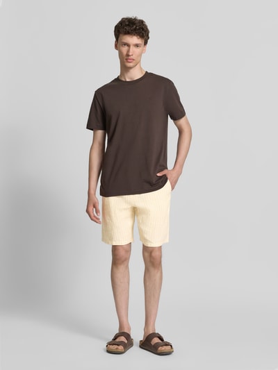 GANT Straight Fit Leinenshorts mit Gesäßtaschen Offwhite 1
