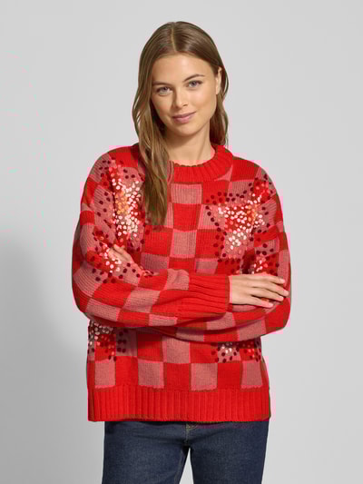 Essentiel Antwerp Loose Fit Pullover aus Schurwoll-Mix Rot 4