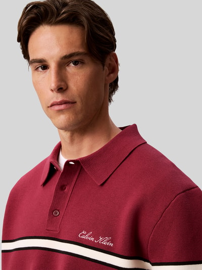 Calvin Klein Jeans Relaxed Fit Sweatshirt aus Baumwoll-Mix  Bordeaux 3
